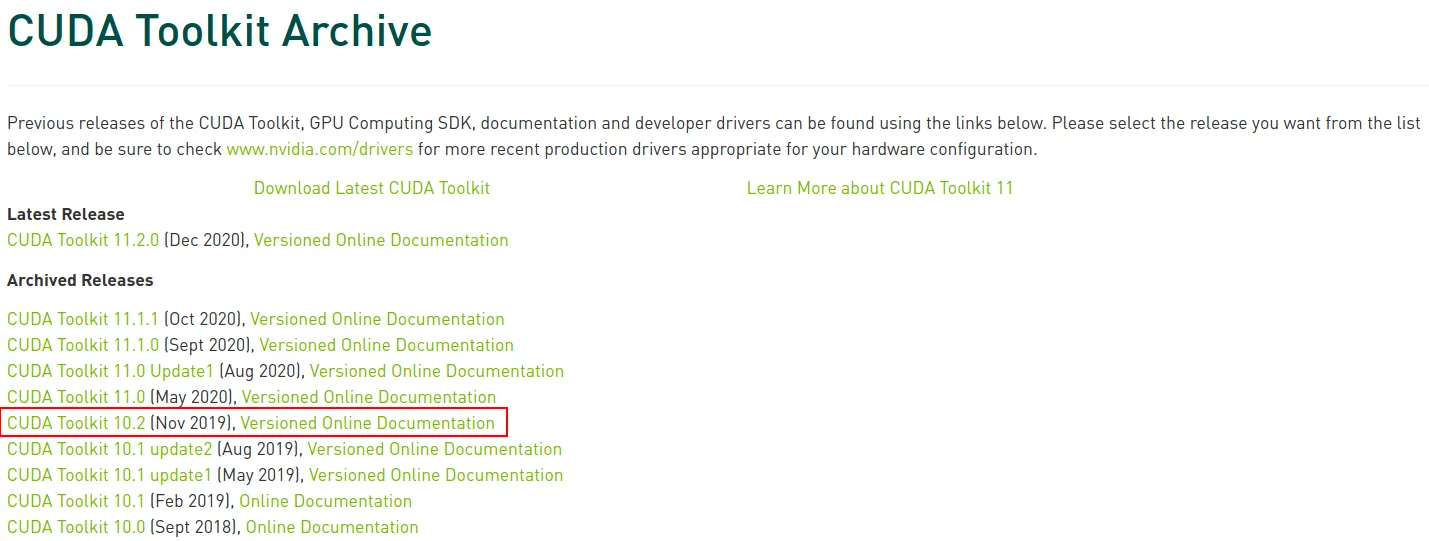 CUDA Toolkit Archive